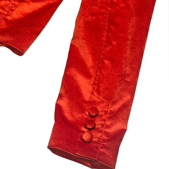 🔥 Armani Exchange AX women’s vintage orange velvet 2 button blazer size large - Picture 5 of 8